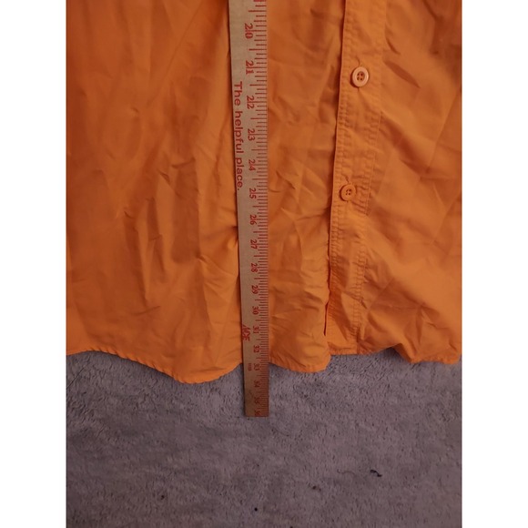 Cabelas Shirt Mens Large Epaulets Safari Guide Wear Utility Cargo Orange Vented - Picture 8 of 10